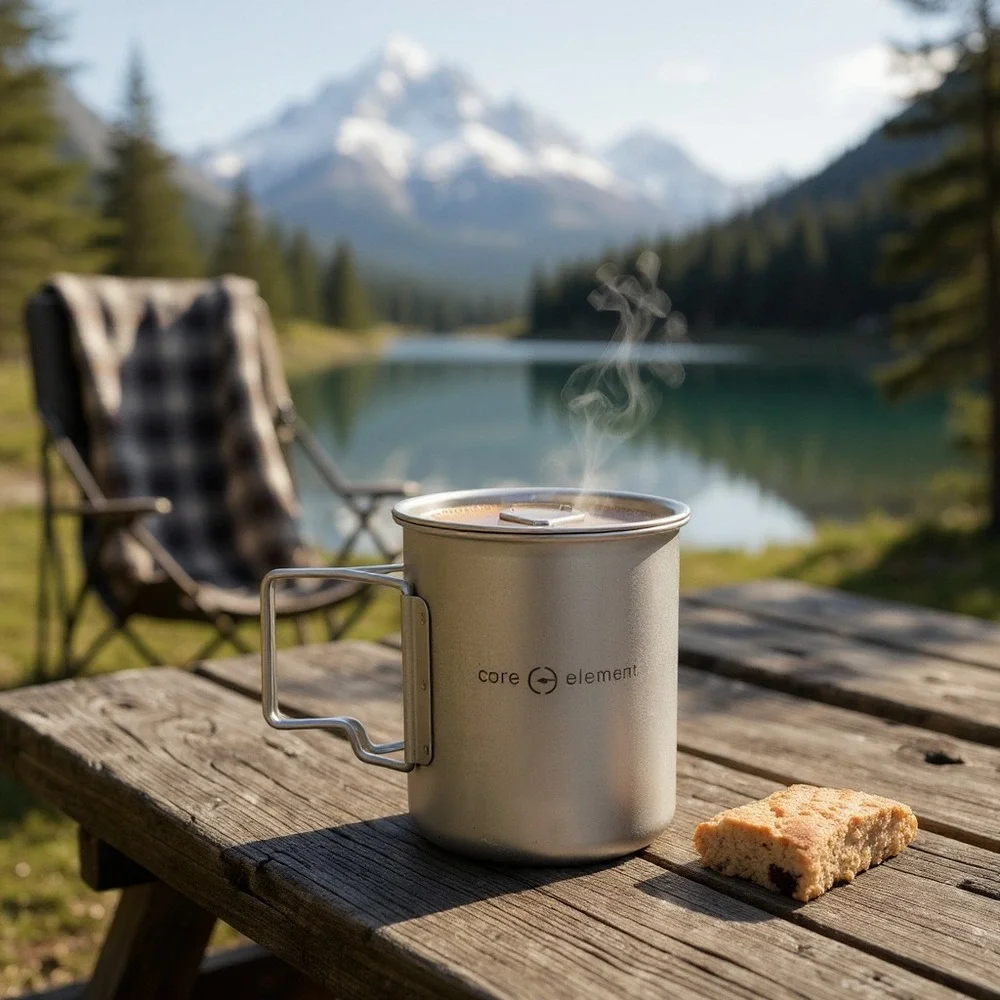 100% Titanium‎ Cookware Mug 15oz 450ml Cup Mug Ultralight with Pouch